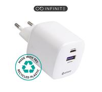 Chargeur eSTUFF INFINITE USB-C PD 67 W GaN, 1 port USB-C, 1 port USB-A, blanc, 9