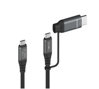 Chargeur et câble d'alimentation PC Accsup Pro 2 en 1 USC Type B/USB Type C et USB Type C/HDMI Noir