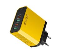Chargeur Européen,2 Ports USB + 2 PD Adaptateur de Voyage UE - 4 en 1 Multi-interfaces Charge Rapide QC3.0 pour Voyage Étranger Hôtel Croisière Séjour Professionnel