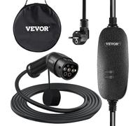 Chargeur EV 10 A Cordon de charge EV pour standard UE, station de charge de 6 m pour voiture électrique prise Schuko 3 broches, 2,3 kW véhicule électrique, 250 V IP54 connexion avec écran LCD numériqu