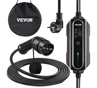 Chargeur EV 13 A Cordon de charge EV pour standard UE, station de charge de 10 m pour voiture électrique Prise Schuko 2 broches, 3 kW véhicule électrique, connexion 250 V IP54 avec écran LCD numérique