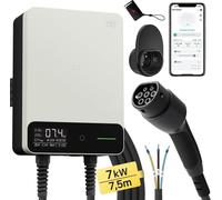 Chargeur EV, 7,4 kW, câble de charge type 2, courant réglable, 74kW 75m blanc, TYP2
