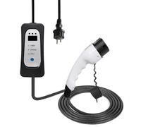 Chargeur EV ANDAIIC Chargeur portable pour voiture électrique Type 2 J1772 Mode 2 8A/10A/13A/16A Courant réglable Câble de 5 m - EU EA1655X 5m noir/blanc