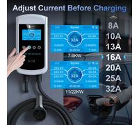 Chargeur EV Feyree avec écran 4,3 pouces, équilibrage dynamique de la charge, Type 2, 32A, 7kW, 1P DLB, 3P EVSE, station de recharge murale avec enregistrement de charge 11kW 22kW 22kW 32A 3 Phase