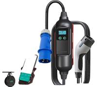 Chargeur EV portable, courant réglable de 6A-32A, câble TPU de 5m, 7KW 32A 1 phase, TYP2
