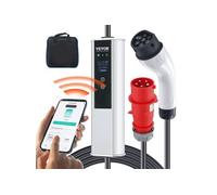 Chargeur EV Portable Type 2 32A Câble 75m 22kW Triphasé Prise CEE 32 IP66 Crochet