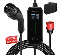 chargeur EV triphasé Type 2 CEE 16A 11KW 6M Wallbox Mobile Pour Véhicules Électriques Avec Sac de Transport