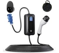 Chargeur EV Type 2 à Prise CEE 3 Phases 7kW Courant réglable 8A-32A câble de Charge Wallbox Type 2 avec Affichage LED minuterie 1-10 Heures étanche IP66 IEC62196-2 for EVs & PHEV,5m
