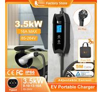 Chargeur EV Type 2 Feyree 3,5 kW 16 A, boîte de charge portable, réglage du courant et du temps de retard, câble de 5 m pour chargeur de véhicule électrique Type2 3.5kW 16A