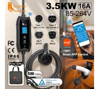 Chargeur EV Type 2 Feyree avec contrôle WIFI par application, 16A 3.5KW, câble GBT 5M, boîte de charge portable Type 1, ensemble de charge et de temporisation pour voitures électriques Type2