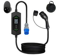 Chargeur EV Type 2 vers Prise CEE 7KW Courant réglable 8A-32A Câble de Charge Type 2 avec écran d'affichage UI, minuterie retardée 1-10 Heures, arrêt Automatique Anti-surchauffe,15m
