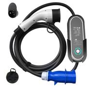 Chargeur EV Type 2 vers Prise CEE 7kW Courant réglable 8A-32A Chargeur EV Portable Type 2 avec Affichage LED/chronométrage IP66 IEC62196-2 arrêt Automatique Anti-brûlure for EVs & PHEV,5m