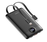 Chargeur Externe 10000mAh USB 22.5W Câbles USB C 20W et Lightning 20W Veger Noir