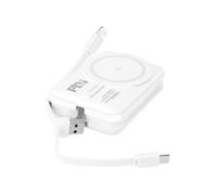 Chargeur Externe MagSafe 10000mAh Câble iPhone Lightning et USB C Blanc