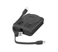 Chargeur Externe MagSafe 10000mAh Câble iPhone Lightning et USB C Noir