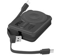 Chargeur Externe MagSafe 10000mAh Câble iPhone Lightning et USB C Moxie Noir