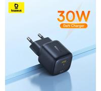 Chargeur GaN 30W Baseus, chargeur PD pour iPhone 17 16 15 14 13 12 Max, chargeur rapide PD3.0 QC3.0, chargeur de téléphone Type C, chargeur de tablette