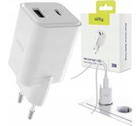 Chargeur Gan 30W Usb-C + Usb-A ¿ Charge Rapide Power Delivery Et Quick Charge, Compact Et Léger Pour Smartphones, Tablettes, Ordinateurs Portables Et Tous Appareils Usb, Gan, Sécurisé, Blanc