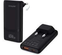 Chargeur GaN 65W - Port USB-C + USB-A, Ultra-Mince Adaptateur Secteur PPS à 2 Ports pour MacBook Pro/Air, Galaxy S20/S23/S24/S25 Ultra, iPhone 16/15/14, iPad, Pixel, Steam Deck, Dell XPS 13