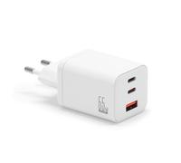 Chargeur GaN 65W USB-C 2xUSB-C + USB-A - Charge rapide 3 appareils, Protection Surchauffe & Court-circuit - Blanc