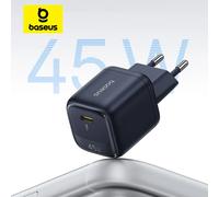 Chargeur GaN Baseus 45W pour iPhone 17 16 15 14 13 Pro Max, chargeur USB-C compatible PD QC PPS à charge rapide pour ordinateur portable