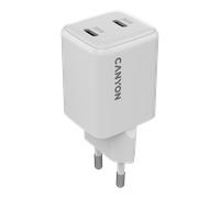 Chargeur GaN - CANYON - CU35CC - 35 W - 2x USB-C PD - Blanc