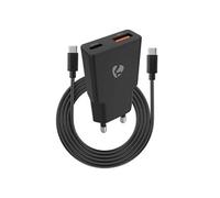 Chargeur GaN PD 30W avec Port USB-C et USB-A avec Cable USB-C vers USB-C Noir