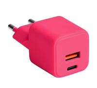 CHARGEUR SECTEUR *GAN* USB-C 30W MAX : 1 USB-C 30W + 1 USB-A 18W QC - COLORUM ROUGE