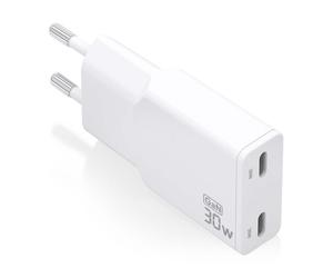 Chargeur GaN ultra fin Aisens 30 W - 2 x USB-C PD3.0 QC4.0 - Blanc