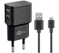 Chargeur - GOOBAY - 44984 - Micro USB - 2 ports USB - 2 4 A - Noir