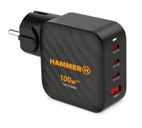 Chargeur Hammer RapidCharge 100 W USB-C, Chargeur Rapide Puissant à 3 Ports, Adaptateur Secteur USB-C PD/PPS pour Ordinateurs Portables, tablettes et téléphones Portables, Compact Haute