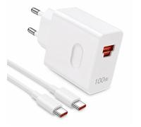 Chargeur Honor Huawei 100W GAUTHIER FRANCE SuperCharge câble USB-C 1 m 6A maison bureau voyage blanc