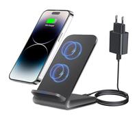 Chargeur Induction 15W Chargeur sans Fil Charge Rapide pour iPhone 11 12 13 14 15 16 Pro Max Plus 16e, Samsung Galaxy S25 Ultra S24 FE S23 S22 S21 S20 Google Pixel 9 Pro 9a 8 a 7 a (Adaptateur Inclus)