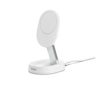 Chargeur Induction 15w Compatible Magsafe Qi2 Stand Retractable Blanc Belkin