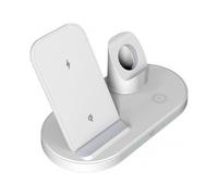 Chargeur induction 3-en-1 - Apple - Blanc - Compatible iPhone 8 et supérieurs - Charge rapide - Qi