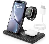Chargeur Induction 3 en 1 for iPhone 15/14/13/12/Pro/Max/Plus, Apple Watch Ultra 9/8/7/6/5/4/3, AirPods 3/2 Pro, Station de Charge