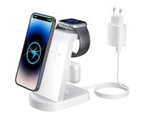 Chargeur Induction 3 en 1,INNISTO Chargeur Rapide Chargeur Induction Chargeur Station Compatible avec iPhone 16/15/14/13/12 Pro/Pro Max,Apple Watch Ultra/10/9/8/7/SE/SE2/6/5/4/3 AirPods321/Pro1 Blanc