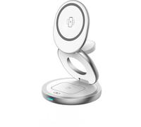Chargeur Induction 3 En 1 Pliable Compatible Magsafe 15w Garanti À Vie Blanc Sans Chargeur Force Power