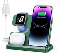 Chargeur Induction 3 En 1 Pour Iphone 15 14 13 12 11 Pro Max/Xr/8/Samsung, Station De Charge Pour Apple Watch 9/Ultra 2/Se/8/7/6/5/4, Base Chargeur Pour Airpods Pro/3/2 (Noir)