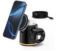 Chargeur Induction 3 En 1 Pour Iphone,Magsafe Pliable Chargeur De Cube Sans Fil Avec Lampe,3 En 1 Station De Charge Rapide P[YS287]
