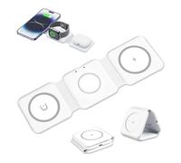 Chargeur Induction 3 en 1 pour Phone 14/15/16 Pro Max, Montres Intelligentes (Ultra/8/7/6/5/SE) et Casques Bluetooth, Station de Charge Rapide Sans Fil, Pliable, Sécurisée avec Protection Intelligente