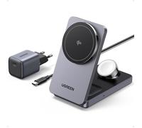 Chargeur induction 3 en 1 - UGREEN - MagFlow - Qi2 MagSafe 15W - Pliable 0-70° - Simultané iPhone+AirPods+iWatch