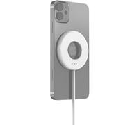 Chargeur sans fil Magnétique MagSafe 15W Qi + Chargeur Blanc et Argent + Garantie à vie Force Power