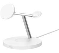 Belkin BoostCharge Pro 3-in-1 - Support de chargement sans fil - avec Qi2 + adaptateur secteur - 15 Watt - Fast Charge - blanc Blanc
