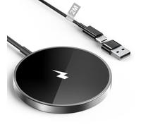 Chargeur Induction iPhone, 15W Chargeur Mag-Safe Rapide Chargeur sans Fil iPhone Magnétique Wireless Charger pour iPhone 17/17 Pro/17 Pro Max/16/15/14/13/12/11/X/XS/SE/XR/AirPods AirPods 3/2/Pro, Noir