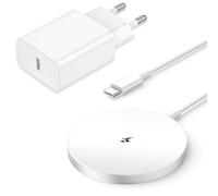 Chargeur Induction iPhone, 15W Chargeur Sans Fil iPhone chargeur pour MagSafe Wireless Charger avec 20W Prise USB C pour iPhone 17 Pro Max/17 Pro/17 Air/17/16 Pro/Plus/15/14/13/12 Series/AirPods 4 3 2