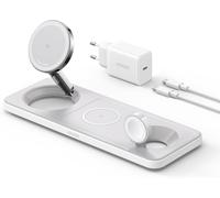 Chargeur Induction Iphone 15W Station De Recharge À Induction 3-En-1 Pliable, Ultra Rapide Certification Qi2, Pour Iphone Séries 16/15, Airpods, Apple Watch(Chargeur Usb-C Et Câble Inclus)[Z5089]