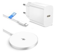 Chargeur Induction iPhone 2M, 15W Chargeur Sans Fil iPhone pour Phone 16 Pro Max/16 Pro/16 Plus/16/15 Pro Max/15/14/13/12 Series Airpods3, Mags-afe Apple Chargeur Rapide i-Phone avec 20W Chargeur USBC
