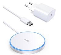 Chargeur Induction iphone avec Adaptateur Rapide 20W, Compatible avec Mag Safe pour iPhone 17/16/15/14/13/12/AirPods 4/3/2/Pro,Magnétique Chargeur Induction Fil à Recharge Rapide 15W avec Voyant LED