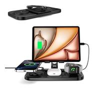 Chargeur Induction iphone pour Station de Charge Apple, 4 en 1 Aupport Ajustable Tablette, Chargeur sans Fil Rapide 18W pour iPhone 15 Pro Max, Wireless Charger pour Apple Watch 9, Air Pods Pro 2